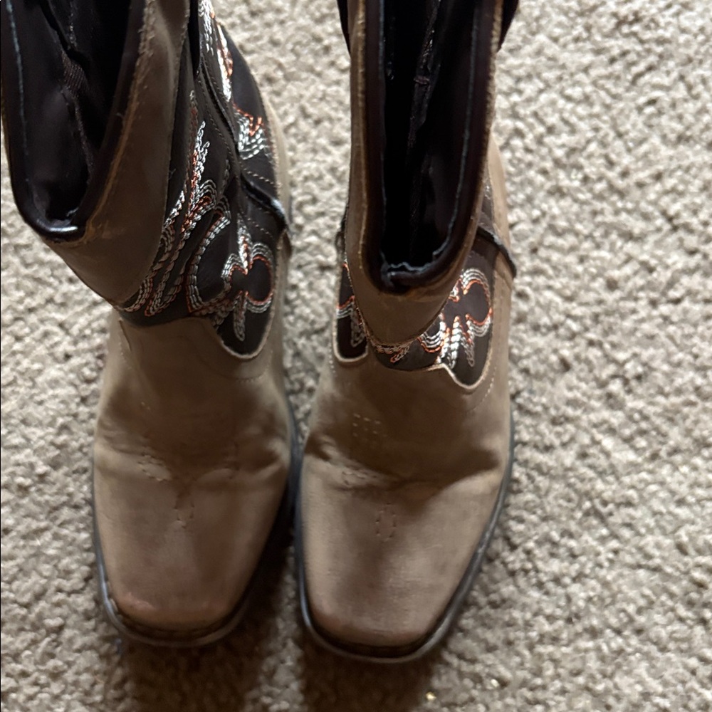 Brown Western Cowboy Boots with Embroidery by Rodeo Ropers